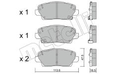 Sada brzdových destiček, kotoučová brzda METELLI 22-1302-0