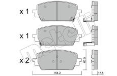 Sada brzdových destiček, kotoučová brzda METELLI 22-1303-0