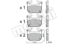 Sada brzdových destiček, kotoučová brzda METELLI 22-1307-0