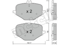 Sada brzdových destiček, kotoučová brzda METELLI 22-1309-0