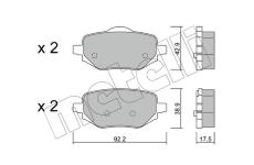 Sada brzdových destiček, kotoučová brzda METELLI 22-1323-0