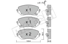 Sada brzdových destiček, kotoučová brzda METELLI 22-1325-0