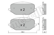 Sada brzdových destiček, kotoučová brzda METELLI 22-1351-0