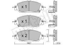Sada brzdových destiček, kotoučová brzda METELLI 22-1362-0