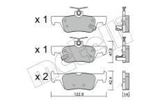 Sada brzdových destiček, kotoučová brzda METELLI 22-1364-0