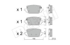 Sada brzdových destiček, kotoučová brzda METELLI 22-1366-2