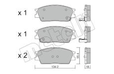 Sada brzdových destiček, kotoučová brzda METELLI 22-1374-0