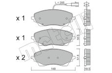 Sada brzdových destiček, kotoučová brzda METELLI 22-1379-0