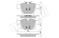 Sada brzdových destiček, kotoučová brzda METELLI 22-1386-0