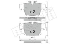 Sada brzdových destiček, kotoučová brzda METELLI 22-1387-0