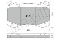 Sada brzdových destiček, kotoučová brzda METELLI 22-1392-0