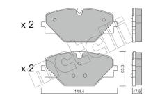 Sada brzdových destiček, kotoučová brzda METELLI 22-1393-0