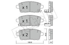 Sada brzdových destiček, kotoučová brzda METELLI 22-1400-0