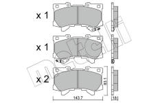 Sada brzdových destiček, kotoučová brzda METELLI 22-1401-0