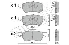 Sada brzdových destiček, kotoučová brzda METELLI 22-1408-0