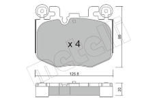 Sada brzdových destiček, kotoučová brzda METELLI 22-1423-0