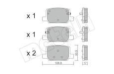 Sada brzdových platničiek kotúčovej brzdy METELLI 22-1439-0