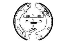 Sada brzdových čelistí, parkovací brzda METELLI 53-0375K