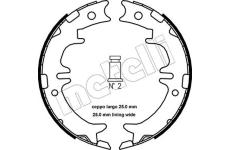 Sada brzdových čelistí, parkovací brzda METELLI 53-0439