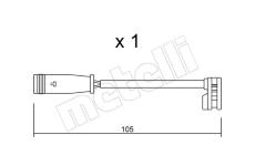 Vystrazny kontakt, opotrebeni oblozeni METELLI SU.313
