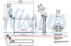 Výměník tepla, vnitřní vytápění NISSENS 707299