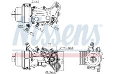 Olejový chladič, motorový olej NISSENS 90992