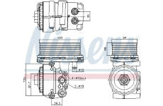 Olejový chladič, motorový olej NISSENS 91327