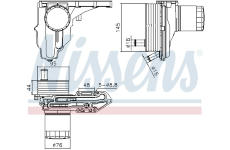 Olejový chladič, motorový olej NISSENS 91329
