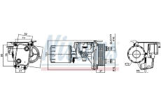 Olejový chladič, motorový olej NISSENS 91337