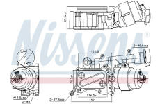 Olejový chladič, motorový olej NISSENS 91346