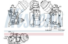 Olejový chladič, motorový olej NISSENS 91355