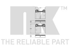 Sada brzdových destiček, kotoučová brzda NK 221001