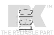 Sada brzdových destiček, kotoučová brzda NK 222231