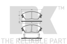 Sada brzdových destiček, kotoučová brzda NK 222615