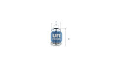 Filtr, pracovní hydraulika UFI 25.690.00