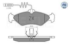 Sada brzdových destiček, kotoučová brzda MEYLE 025 216 2117/PD