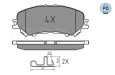 Sada brzdových destiček, kotoučová brzda MEYLE 025 220 6518/PD