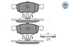 Sada brzdových destiček, kotoučová brzda MEYLE 025 221 4317/PD