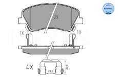 Sada brzdových destiček, kotoučová brzda MEYLE 025 222 2818