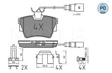 Sada brzdových destiček, kotoučová brzda MEYLE 025 232 2416-1/PD