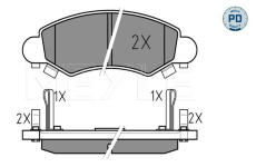 Sada brzdových platničiek kotúčovej brzdy MEYLE 025 232 5316/PD