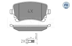 Sada brzdových destiček, kotoučová brzda MEYLE 025 233 2617/PD