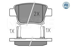 Sada brzdových destiček, kotoučová brzda MEYLE 025 236 2016/PD
