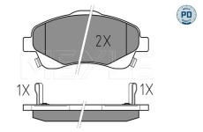 Sada brzdových destiček, kotoučová brzda MEYLE 025 237 6819/PD