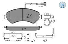 Sada brzdových destiček, kotoučová brzda MEYLE 025 244 6619-2/PD