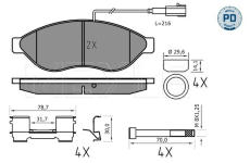 Sada brzdových destiček, kotoučová brzda MEYLE 025 244 6819-2/PD
