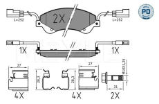 Sada brzdových destiček, kotoučová brzda MEYLE 025 244 8518/PD