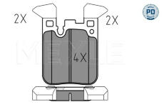 Sada brzdových destiček, kotoučová brzda MEYLE 025 250 2916/PD