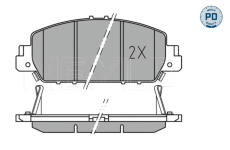 Sada brzdových destiček, kotoučová brzda MEYLE 025 257 9216/PD