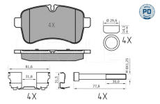 Sada brzdových destiček, kotoučová brzda MEYLE 025 292 3221/PD